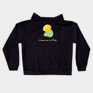 Lemon on a pear. Funny Punny puns. Fruit lovers Kids Hoodie